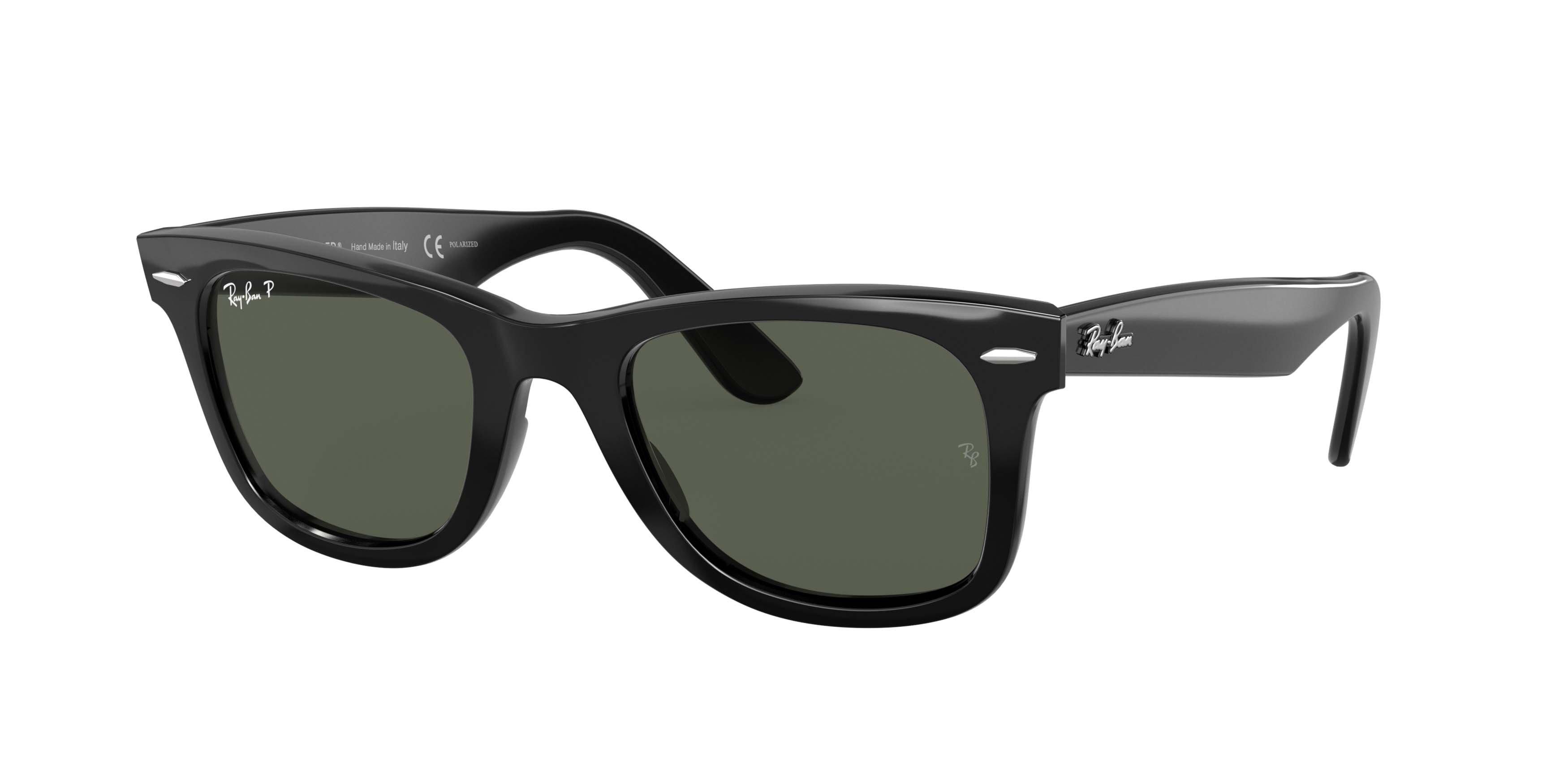 Ray-Ban Original Wayfarer Classic Green Polarized Sunglasses - Black - BLACK/GREEN